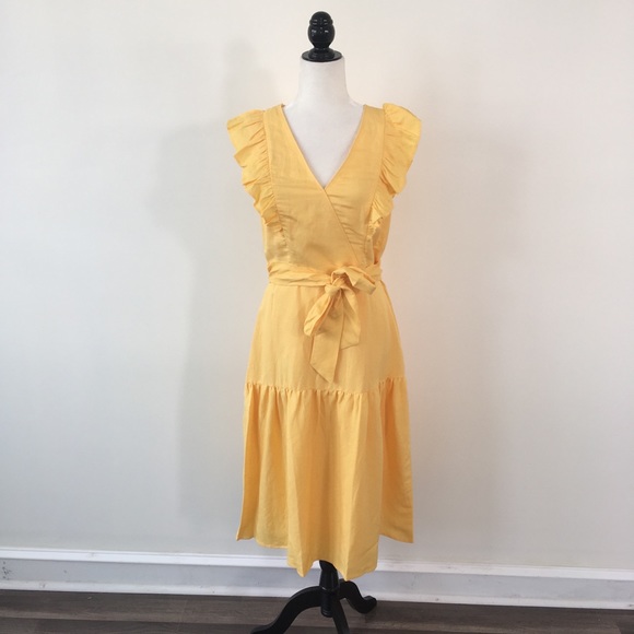 ANTONIO MELANI Yellow Sunshine Ruffle Midi Dress - Picture 2 of 8